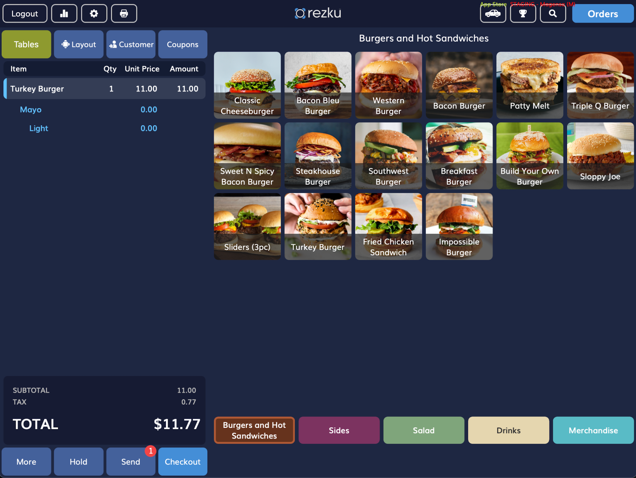 Rezku iPad POS Example Screenshot 1