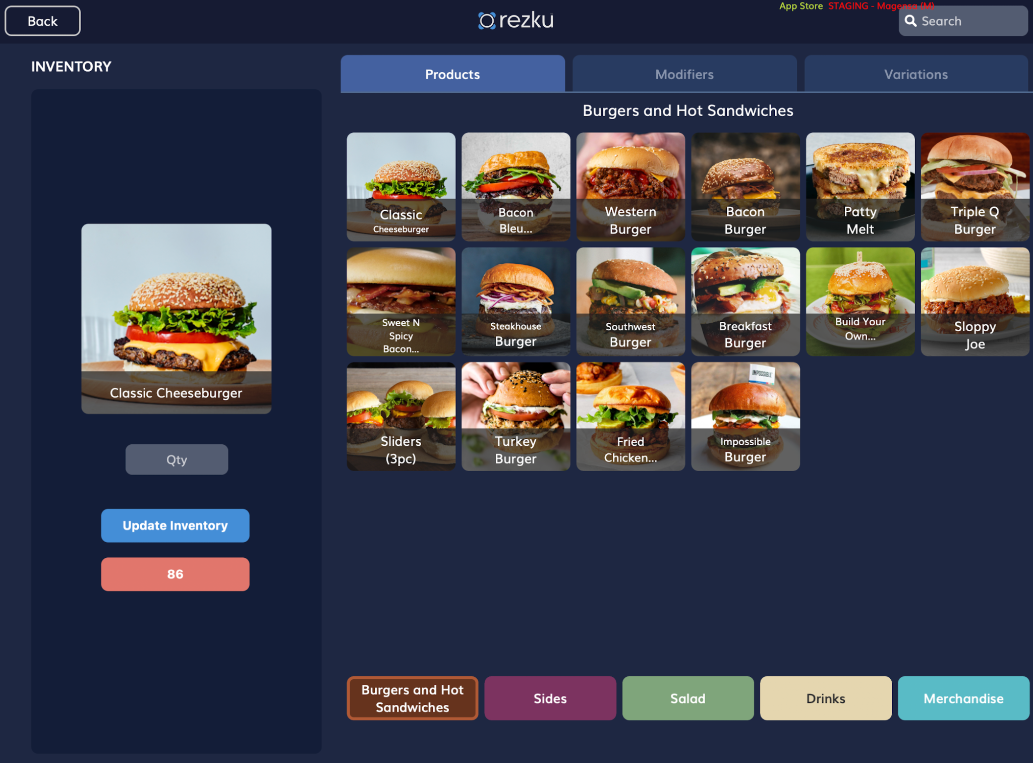 Rezku iPad POS Example Screenshot 2