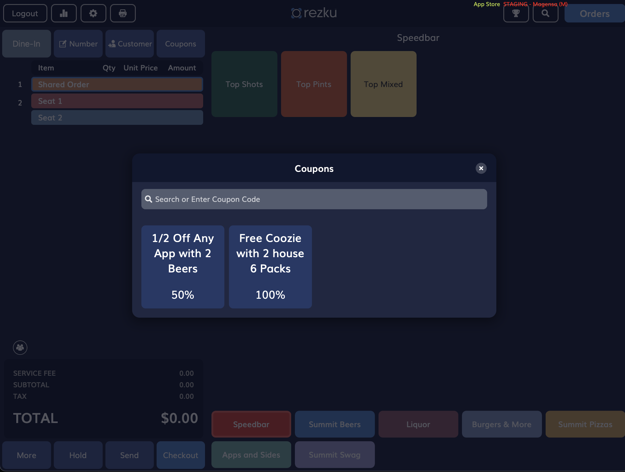 Rezku Bar POS Example Screenshot 4